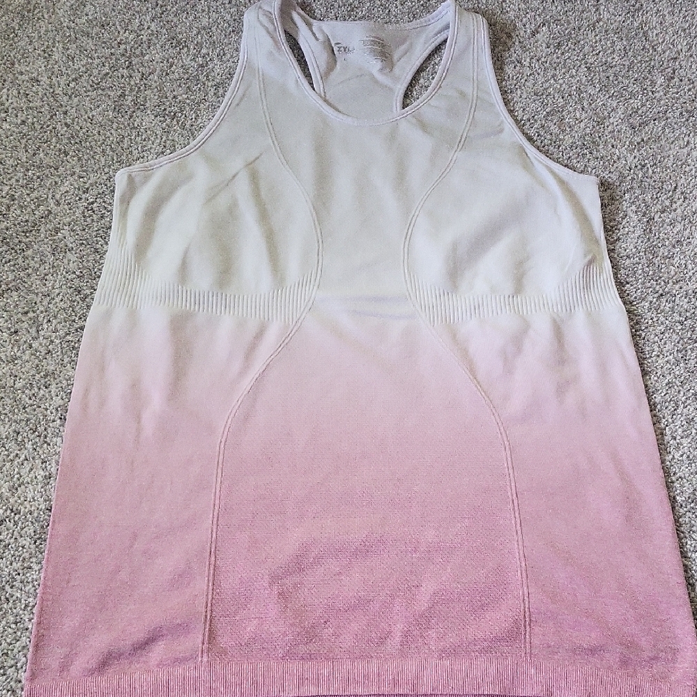ZYIA White and Pink Gradient Tank Top
